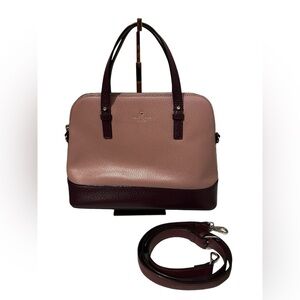 Kate Spade EUC Dusty Peony and Burgundy Colorblock Leather Grand Street Satchel